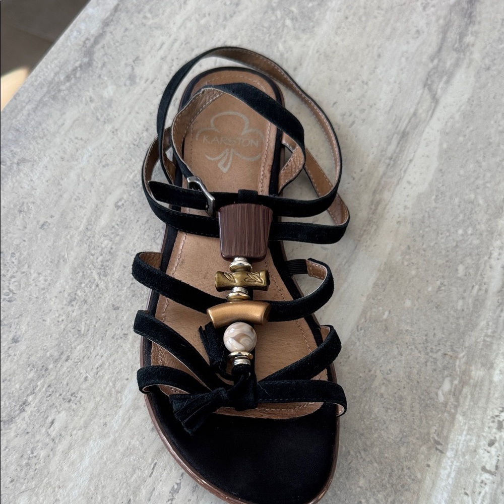 K.arston  Black and Brown Strappy Sandal size 39